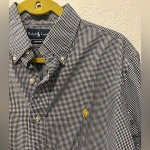 Ralph Lauren Casual blue yellow logo Button Down Shirt